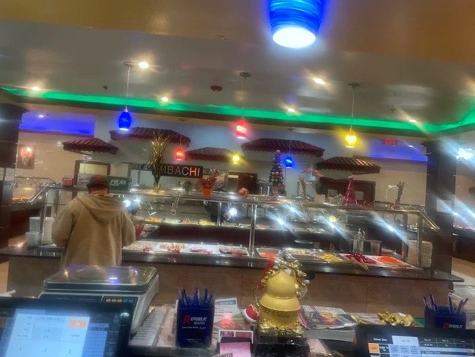View from the front counter toward the buffet line